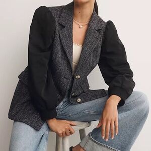 NWT - Maeve Mixed Media Relaxed Jacket